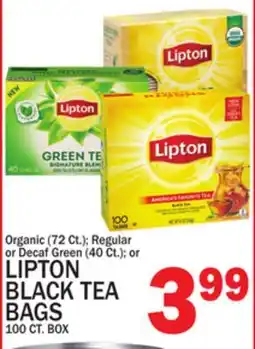 C Town LIPTON BLACK TEA BAGS 100 CT. BOX offer