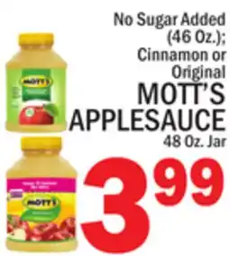 C Town MOTT'S APPLESAUCE 48 Oz. Jar offer