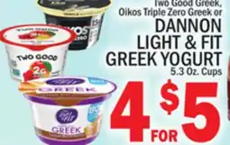 C Town DANNON LIGHT & FIT GREEK YOGURT offer