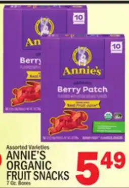 C Town ANNIE'S ORGANIC FRUIT SNACKS offer