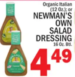 C Town NEWMAN'S OWN SALAD DRESSING 16 Oz. Btl offer