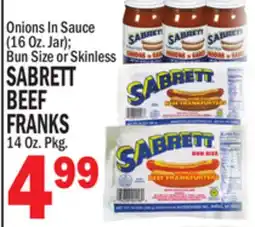 C Town SABRETT BEEF FRANKS 14 Oz. Pkg offer