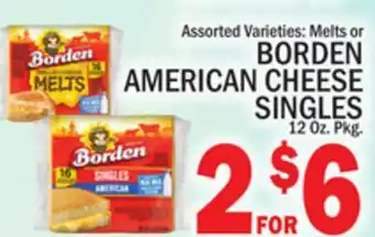 C Town BORDEN AMERICAN CHEESE SINGLES offer