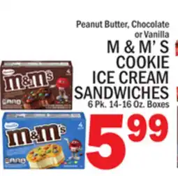 C Town M & M' S COOKIE ICE CREAM SANDWICHES offer