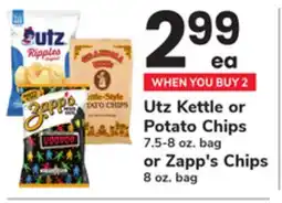 ACME Utz Kettle or Potato Chips 7.5-8 oz. bag or Zapp's Chips 8 oz. bag offer