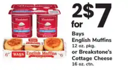 ACME Bays English Muffins 12 oz. pkg. or Breakstone's Cottage Cheese 16 oz. ctn offer