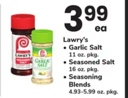 ACME Lawry's Garlic Salt 11 oz. pkg. Seasoned Salt 16 oz. pkg. Seasoning Blends 4.93-5.99 oz. pkg offer
