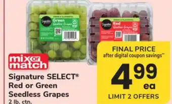 ACME Signature SELECT Red or Green Seedless Grapes offer
