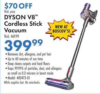 Boscov's DYSON V8 Cordless Stick Vacuum offer