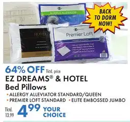 Boscov's EZ DREAMS & HOTEL Bed Pillows offer