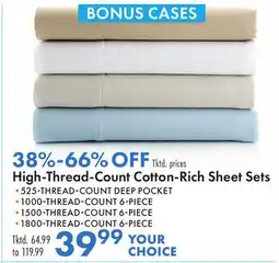 Boscov's High-Thread-Count Cotton-Rich Sheet Sets offer
