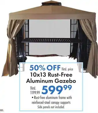 Boscov's 10x13 Rust-Free Aluminum Gazebo offer