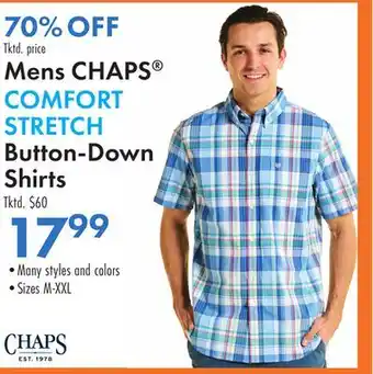 Boscov's Mens CHAPS COMFORT STRETCH Button-Down Shirts offer