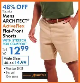 Boscov's Mens ARCHITECT ActiveFlex Flat-Front Shorts WITH STRETCH FOR COMFORT offer