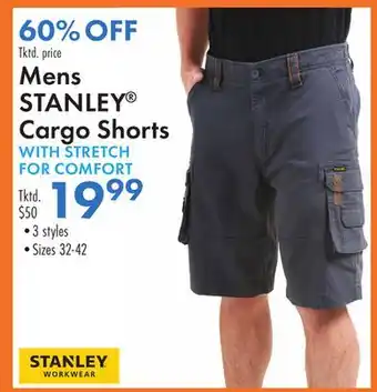 Boscov's Mens STANLEY Cargo Shorts WITH STRETCH FOR COMFORT offer
