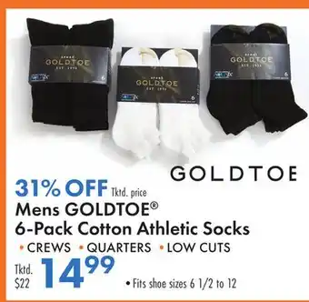 Boscov's Mens GOLDTOE 6-Pack Cotton Athletic Socks offer