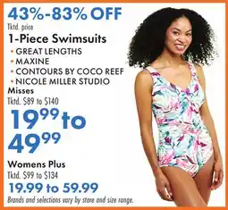 Boscov's 1-Piece Swimsuits offer