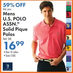 Boscov's Mens U.S. POLO ASSN. Solid Pique Polos offer