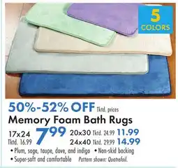 Boscov's Memory Foam Bath Rugs offer