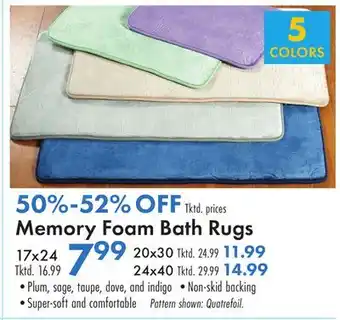 Boscov's Memory Foam Bath Rugs offer