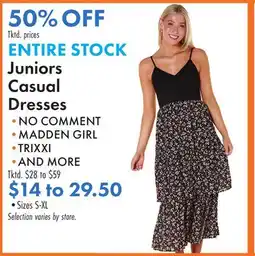 Boscov's ENTIRE STOCK Juniors Casual Dresses offer