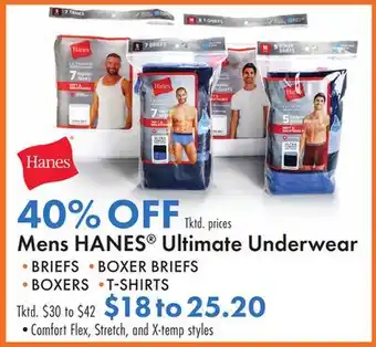 Boscov's Mens HANES Ultimate Underwear offer