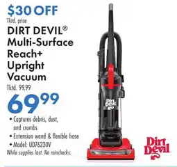 Boscov's DIRT DEVIL Multi-Surface Reach + Upright Vacuum offer
