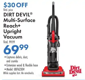 Boscov's DIRT DEVIL Multi-Surface Reach + Upright Vacuum offer