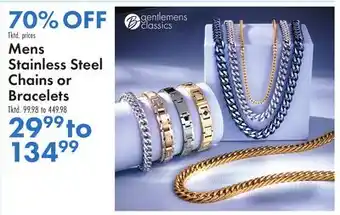 Boscov's Mens Stainless Steel Chains or Bracelets offer