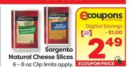 Weis Markets Sargento Natural Cheese Slices offer