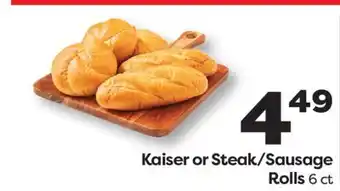 Weis Markets Kaiser or Steak/Sausage Rolls offer