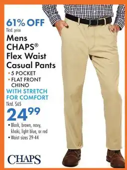 Boscov's Mens CHAPS Flex Waist Casual Pants offer