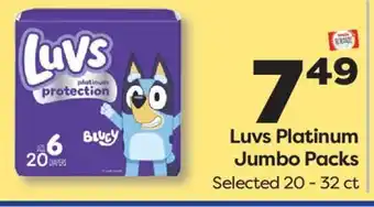 Weis Markets Luvs Platinum Jumbo Packs offer