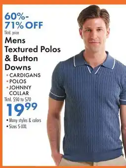 Boscov's Mens Textured Polos & Button Downs offer