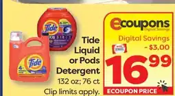 Weis Markets Tide Liquid or Pods Detergent offer