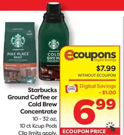 Weis Markets Starbucks Ground Coffee or Cold Brew Concentrate offer