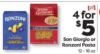 Weis Markets San Giorgio or Ronzoni Pasta offer
