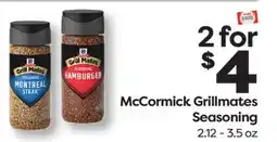 Weis Markets McCormick Grillmates Seasoning offer