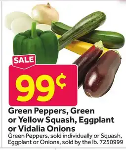Stop&Shop Green Peppers, Green or Yellow Squash, Eggplant or Vidalia Onions offer