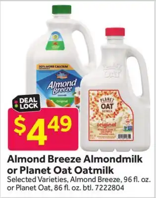 Stop&Shop Almond Breeze Almondmilk or Planet Oat Oatmilk offer