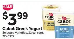 Stop&Shop Cabot Greek Yogurt offer