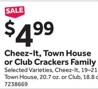 Stop&Shop Cheez-It, Town House or Club Crackers offer