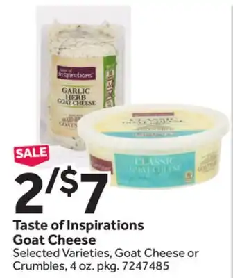 Stop&Shop Taste of Inspirations Goat Cheese Goat Cheese or Crumbles, 4 oz. pkg offer