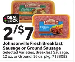 Stop&Shop Johnsonville Fresh Breakfast Sausage or Ground Sausage offer