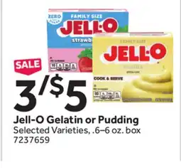 Stop&Shop Jell-O Gelatin or Pudding offer
