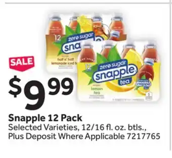 Stop&Shop Snapple 12 Pack offer