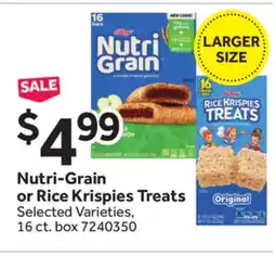 Stop&Shop Nutri-Grain or Rice Krispies Treats offer