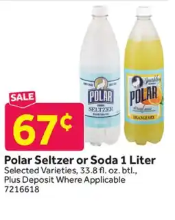 Stop&Shop Polar Seltzer or Soda 1 Liter offer