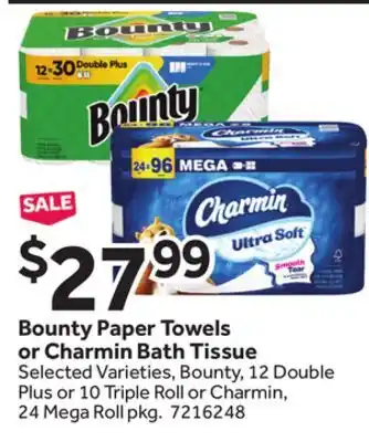 Stop&Shop Bounty Paper Towels or Charmin Bath Tissue offer