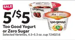Stop&Shop Too Good Yogurt or Zero Sugar offer